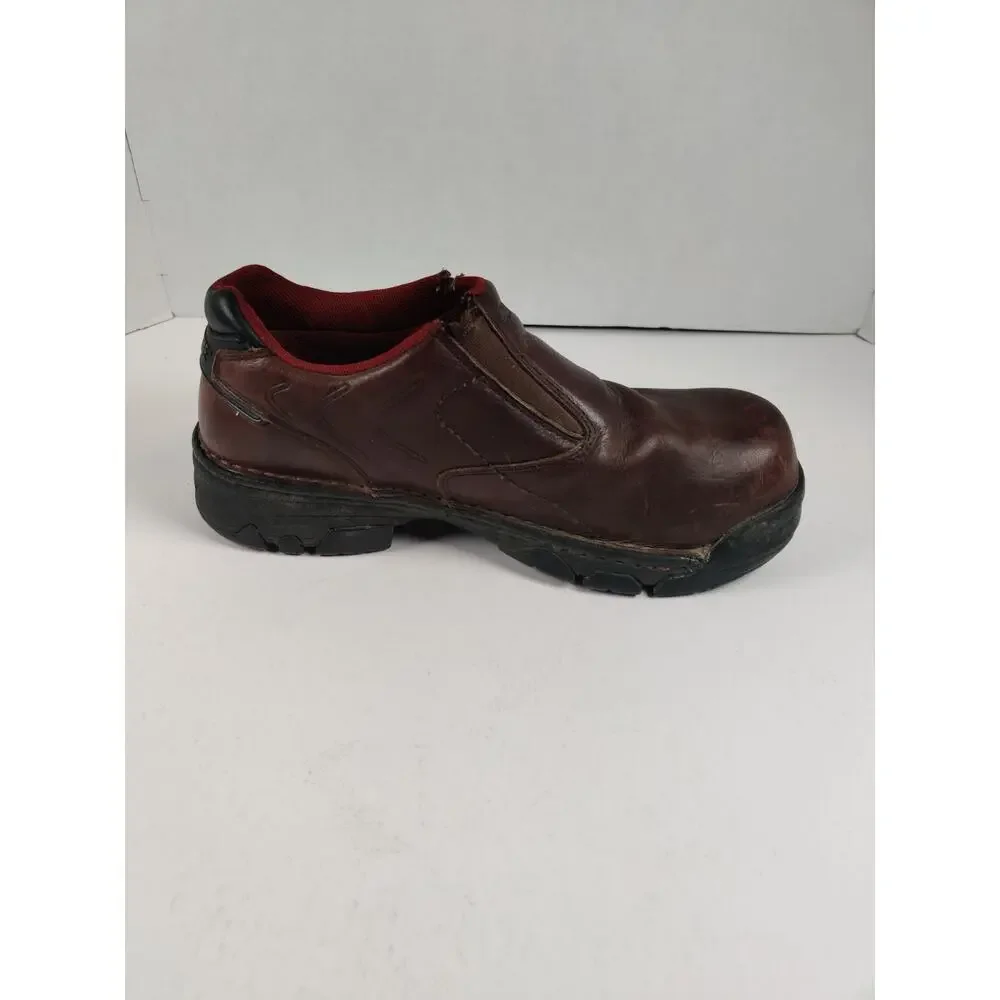 Wolverine Work Shoes Men's Size 9 EW Steel Toe Brown Slip Resistant Slip-On